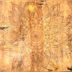 Bohemian Resin on Wood Mandala